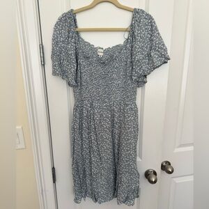 PinkBlush Floral Blue Smocked Maternity Dress